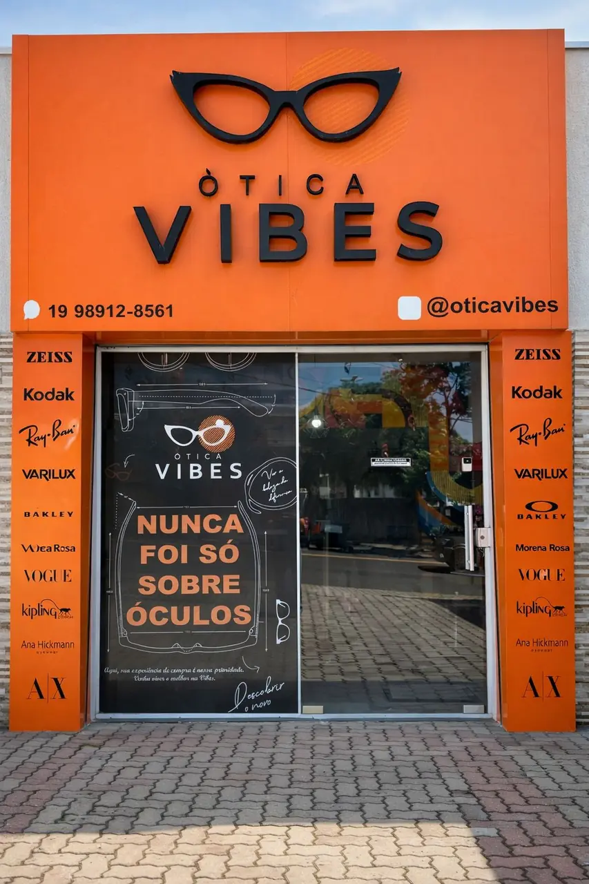 Fachada da unidade Paulínia da Ótica Vibes